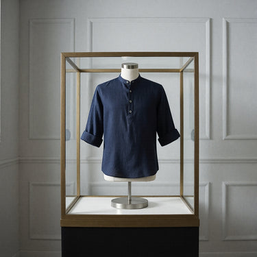Camisa de Lino manga corta hasta 10XL